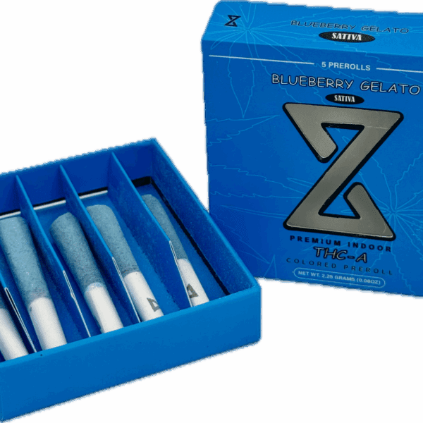 Blueberry Gelato Prerolls | Premium Indoor Sativa | 2.25g (5-Pack)