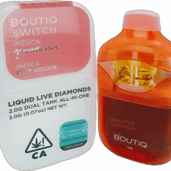 Boutiq Switch – Glow Berry x Pop Rocks Dual Tank Disposable Vape (2G | Indica Duo)