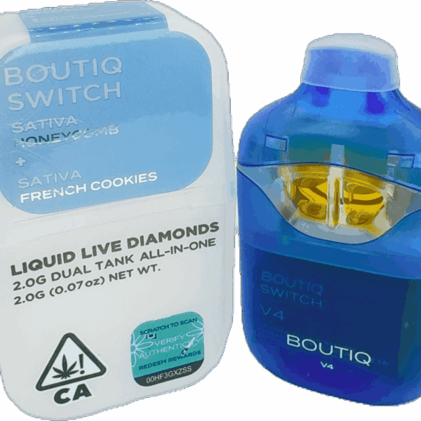 Boutiq Switch – Honeycomb x French Cookies Dual Tank Disposable Vape (2G | Sativa Duo)