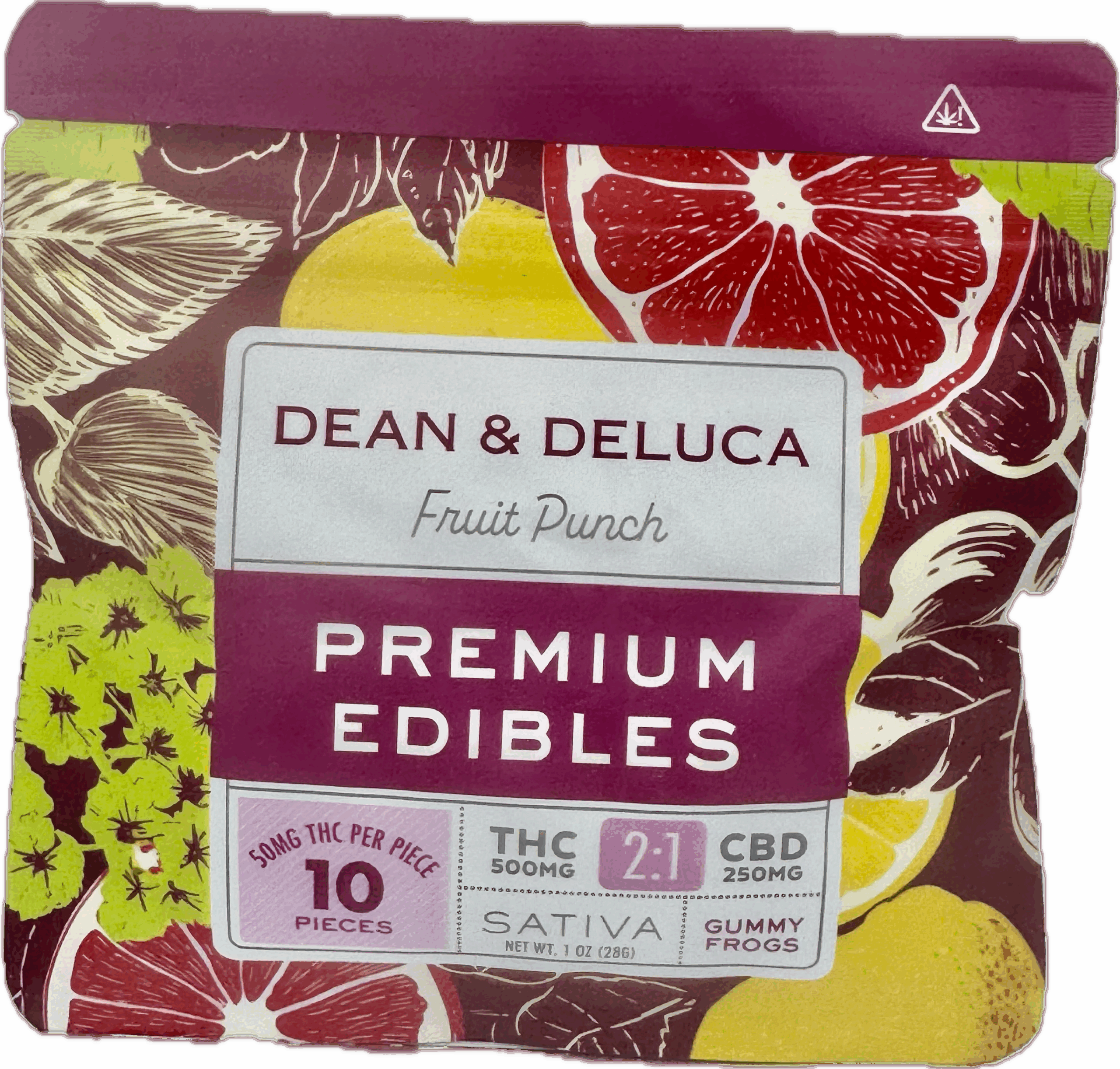 Dean-Deluca-Premium-Edibles-–-Fruit-Punch-Gummy-Frogs-500mg-THC-250mg-CBD.png Dean & Deluca Premium Edibles – Fruit Punch Gummy Frogs | 500mg THC + 250mg CBD - Image 1