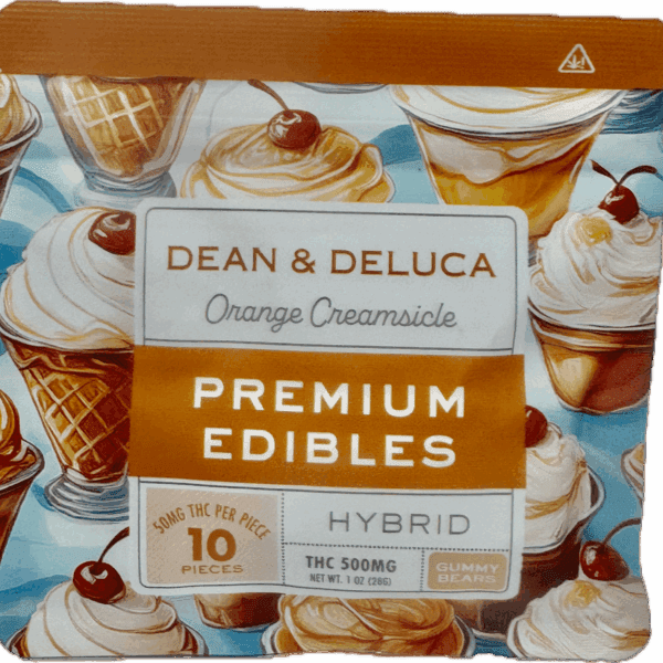 Dean & Deluca Premium Edibles – Orange Creamsicle Gummy Bears | 500mg THC Hybrid