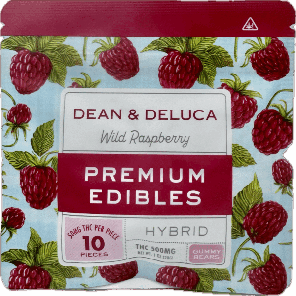 Dean & Deluca Premium Edibles – Wild Raspberry Gummy Bears | 500mg THC Hybrid