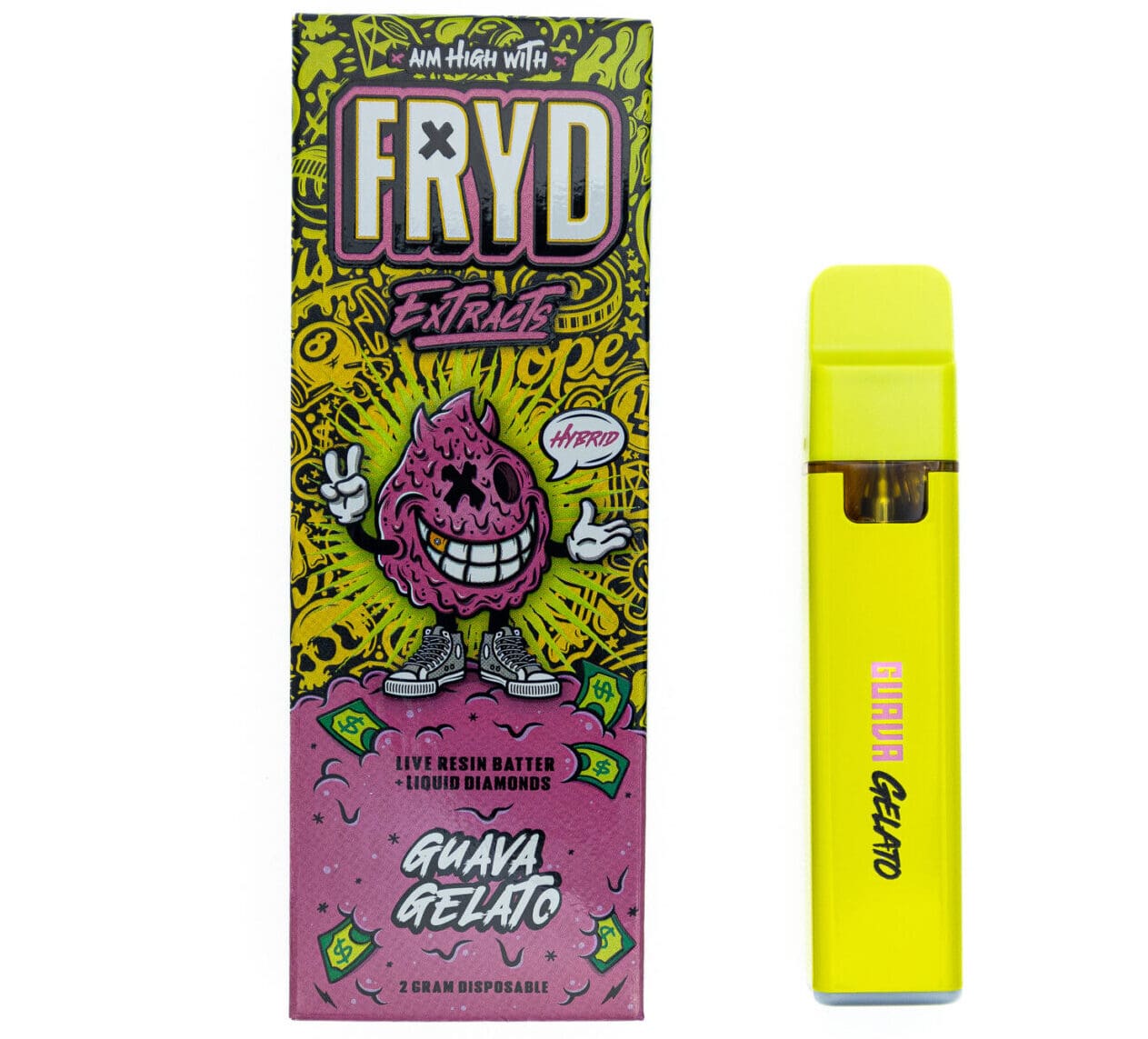 FRYD-EXTRACTS-DISPOSABLE-RECHARGEABLE-VAPE-CARTS-LIQUID-DIAMOND_LIVE-RESIN-BATTER-2G-GUAVA-GELATOX-8_1-2048x1638-1-e1737849003175.jpg Fryd Extracts - Guava Gelato Disposable Vape (2g) - Image 1