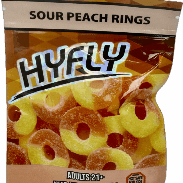 HyFly Sour Peach Rings – 600mg THC Gummy Rings