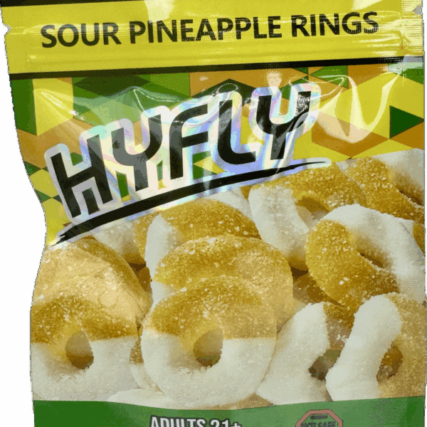 HyFly Sour Pineapple Rings – Sour Gummy Rings | 600mg THC