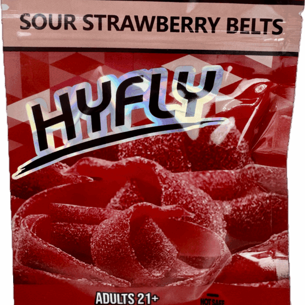 HyFly Sour Strawberry Belts – Sour Gummy Rings | 600mg THC