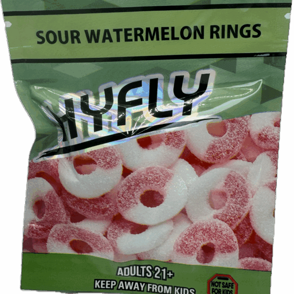 HyFly Sour Watermelon Rings – Sour Gummy Rings | 600mg THC