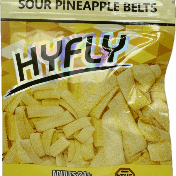 HyFly Sour Pineapple Belts | 600mg THC Sour Gummy Rings
