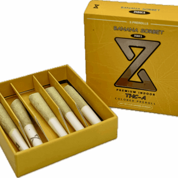 Banana Sorbet Prerolls | Premium Indoor Indica | 2.25g (5-Pack)
