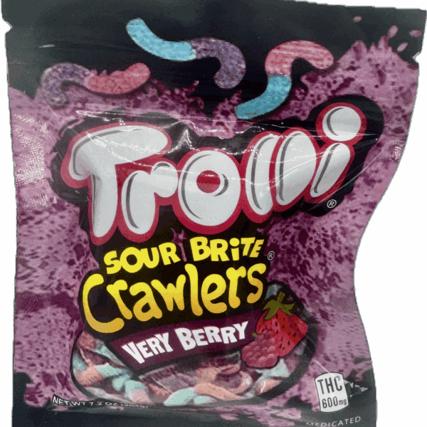 Trolli Sour Brite Crawlers Gummies – Very Berry 600mg THC | Sour & Sweet Gummy Worms