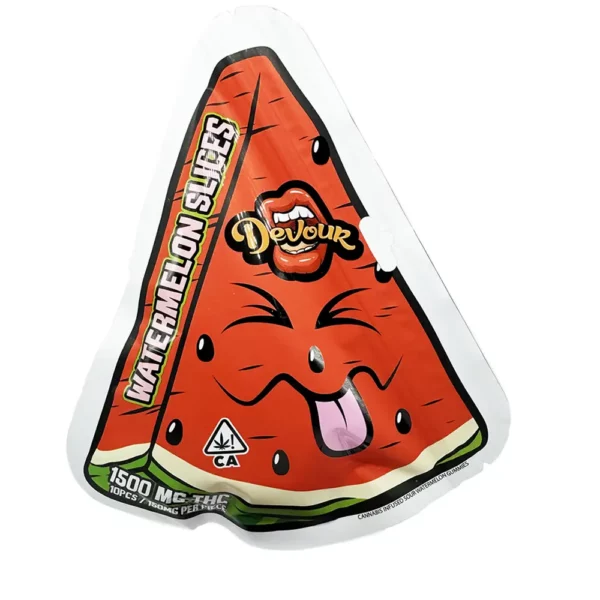 Devour Watermelon Slices Infused Gummies – 1500mg Hybrid Edible