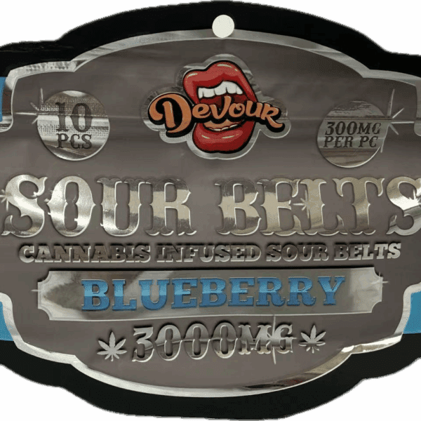 Blueberry Sour Belts – Cannabis Infused Edibles | 3000mg Total THC (300mg Each)