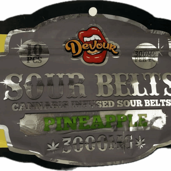 Pineapple Sour Belts - Cannabis Infused Edibles | 3000mg Total THC (300mg Each)