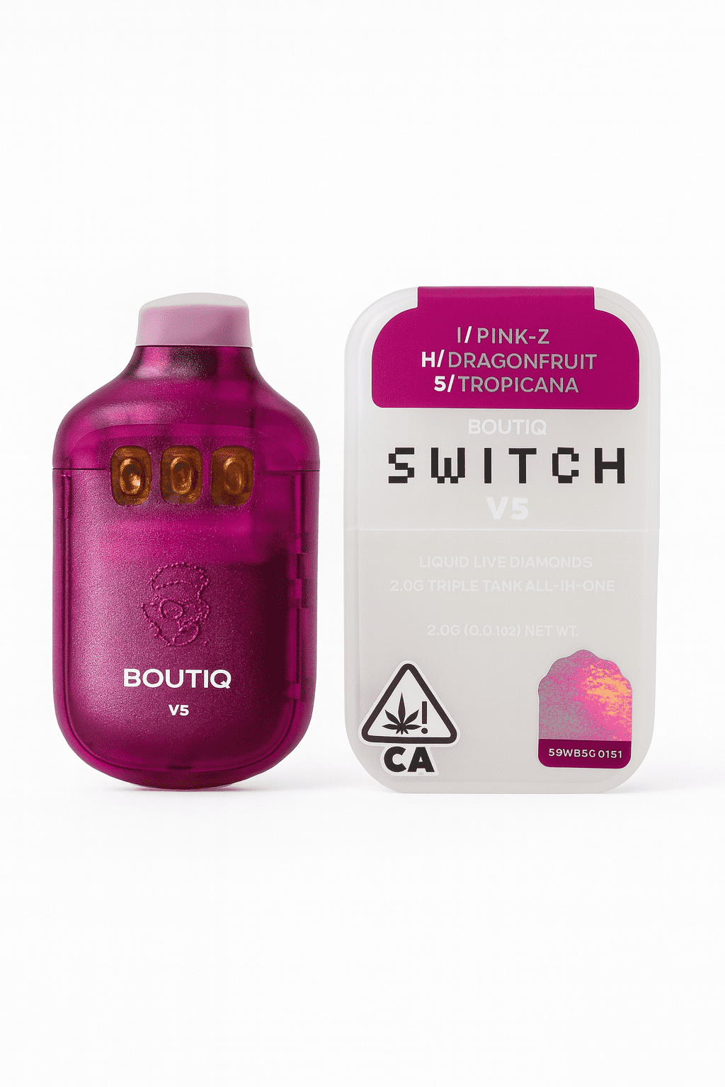 7899D33E-8E83-4B60-A831-E3BFE73BE0B0.png Pink-Z/DragonFruit/Tropicana-2.0G Liquid Diamonds Triple Tank Sativa x Hybrid x Indica (V5) - Image 1