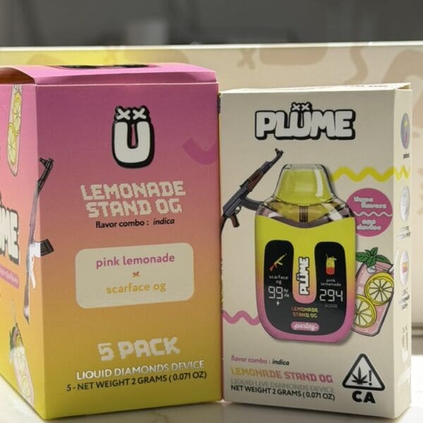 Plume Disposable Vape – Lemonade Stand OG | Pink Lemonade x Scarface OG | Indica