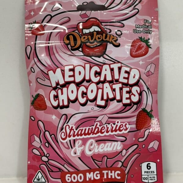 Devour Medicated Chocolates – Strawberries & Cream | 600 MG THC