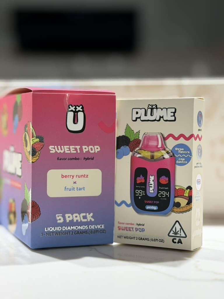 1AB09A63-073A-4550-AE12-5EC6EEA3DD0D_1_105_c.jpeg Plume Disposable Vape – Sweet Pop | Berry Runtz x Fruit Tart | Hybrid - Image 1