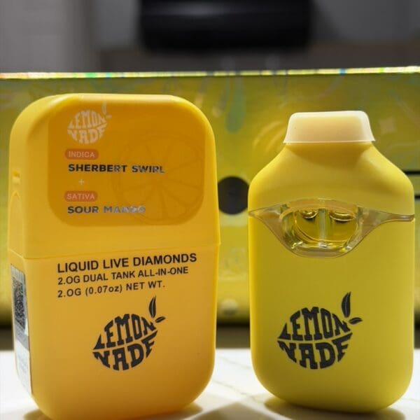 Lemonade Dual Tank Disposable Vape – Sherbert Swirl x Sour Mango | Indica x Sativa