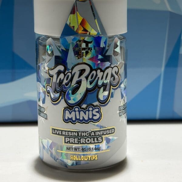 Ice Bergs Minis – Blue Popz | Live Resin THC-A Infused Pre-Rolls (4G)