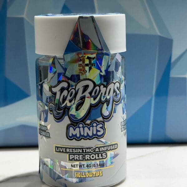 Ice Bergs Minis – Rainbow Clockz | Live Resin THC-A Infused Pre-Rolls (4G)
