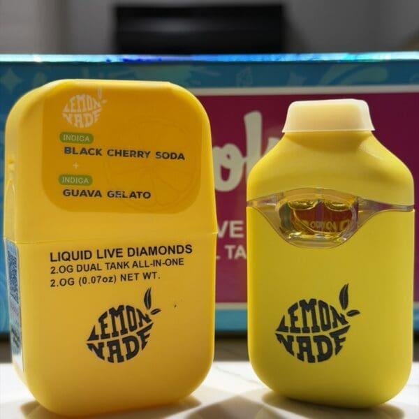 Lemonade Dual Tank Disposable Vape – Black Cherry Soda x Guava Gelato | Indica x Indica