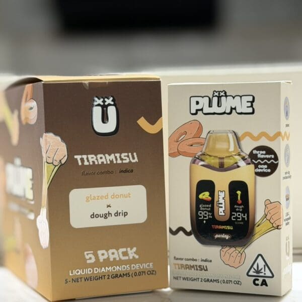 Plume Disposable Vape – Tiramisu | Glazed Donut x Dough Drip | Indica