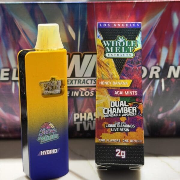 Whole Melt Extracts – Honey Banana x Acai Mints | Dual Chamber Disposable Vape | Indica x Hybrid