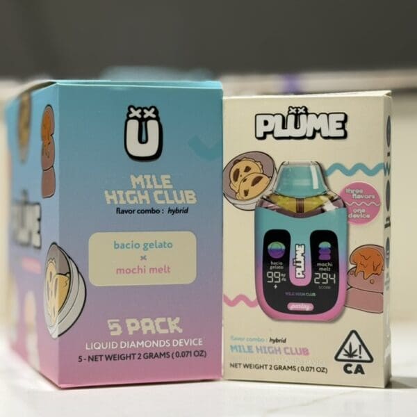 Plume Disposable Vape – Mile High Club | Bacio Gelato x Mochi Melt | Hybrid