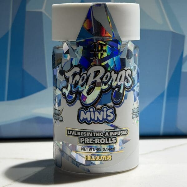 Ice Bergs Minis – Banana Clip | Live Resin THC-A Infused Pre-Rolls (4G)
