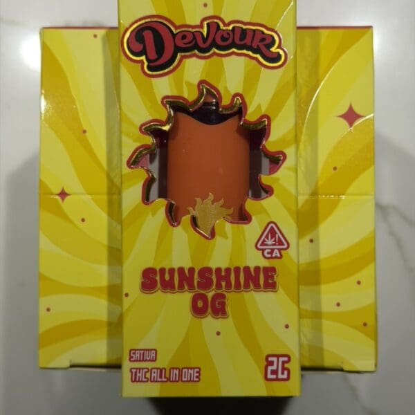 Devour – Sunshine OG | THC All-In-One Disposable Vape | Sativa | 2g