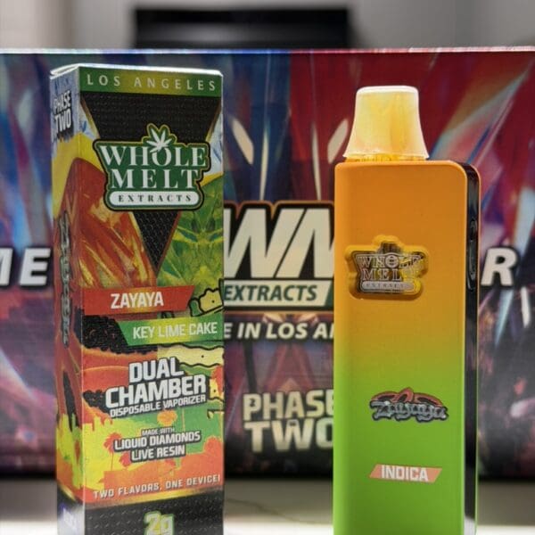 Whole Melt Extracts – Zayaya x Key Lime Cake | Dual Chamber Disposable Vape | Indica x Sativa
