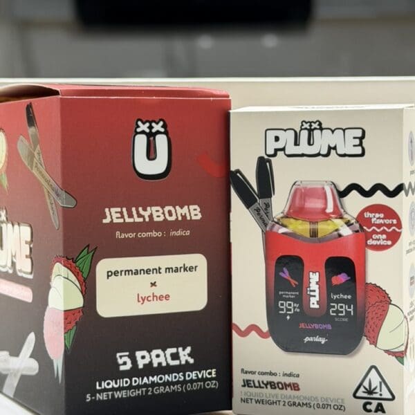 Plume Disposable Vape – Jellybomb | Permanent Marker x Lychee | Indica