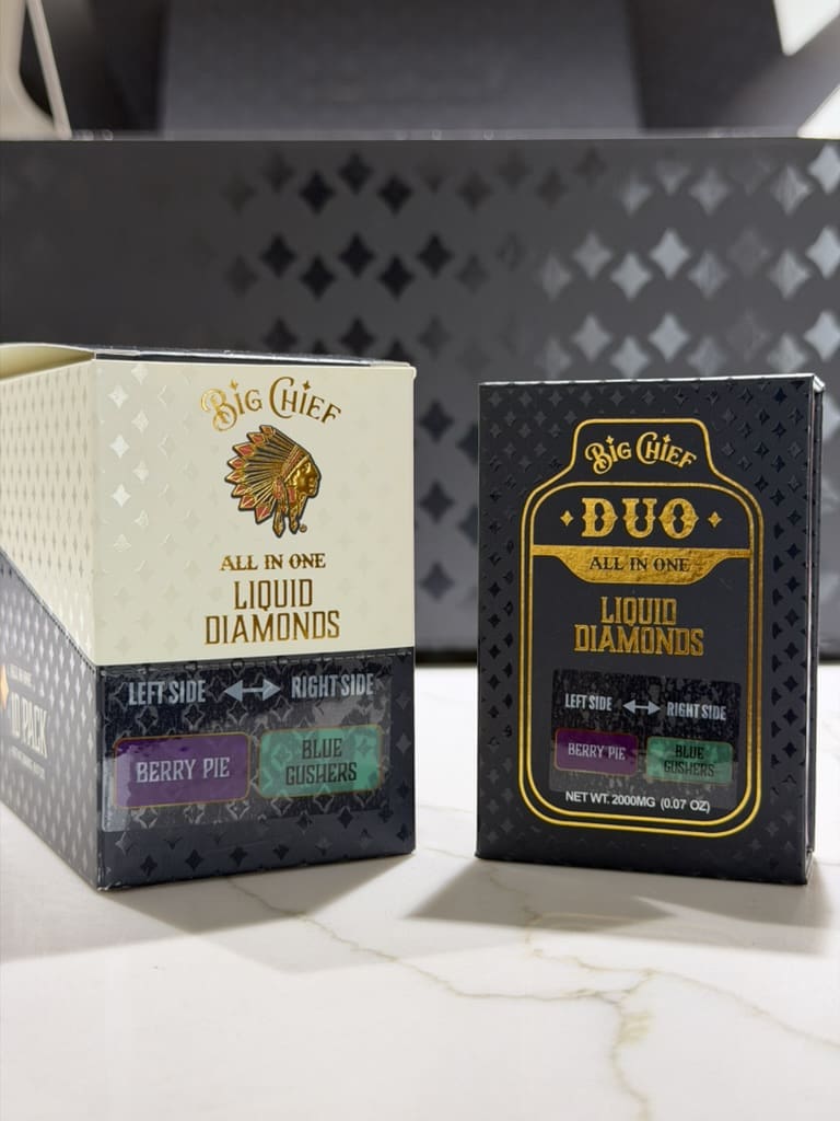 79DB6680-EBE0-4BB6-A936-649FD458826E_1_105_c.jpeg Big Chief Duo All-In-One – Berry Pie x Blue Gushers | 2G Hybrid Disposable Vape - Image 1