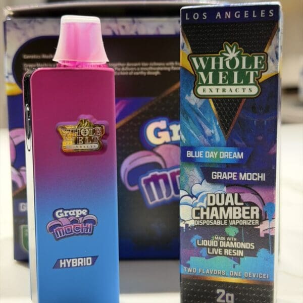 Whole Melt Extracts – Grape Mochi x Blue Day Dream | Dual Chamber Disposable Vape | Hybrid x Sativa