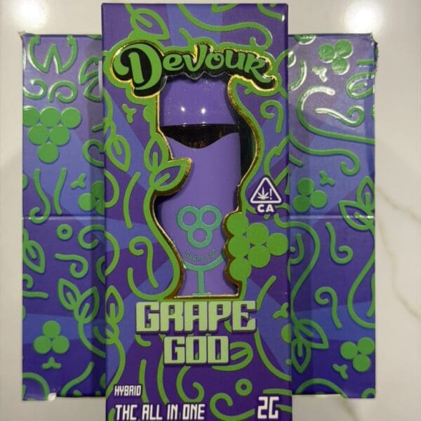 Devour – Grape God | THC All-In-One Disposable Vape | Hybrid | 2g
