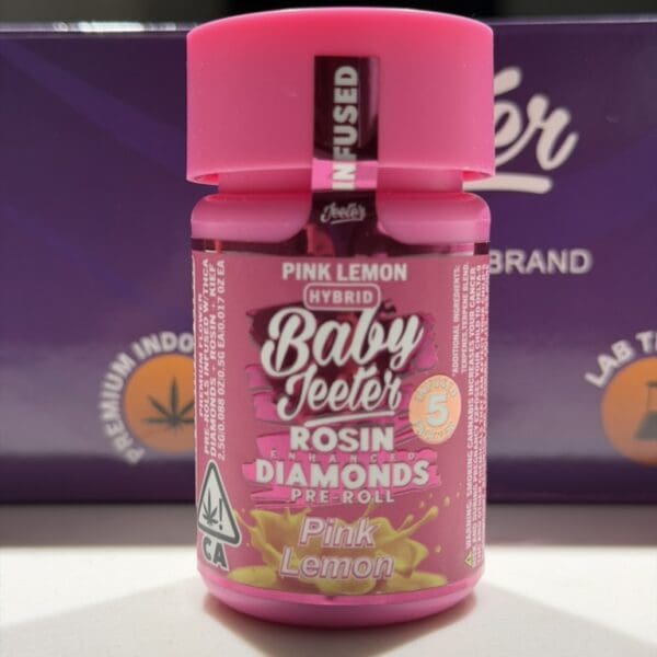 Baby Jeeter – Pink Lemon | Rosin Enhanced Diamond Pre-Rolls | 2.5g (5-Pack)