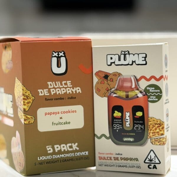 Plume Disposable Vape – Dulce de Papaya | Papaya Cookies x Fruitcake | Indica