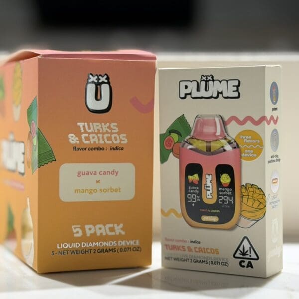 Plume Disposable Vape – Turks and Caicos | Guava Candy x Mango Sorbet | Indica
