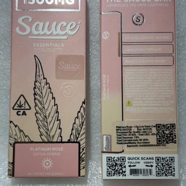 Sauce – Platinum Rose | Live Resin Vape | Sativa-Hybrid