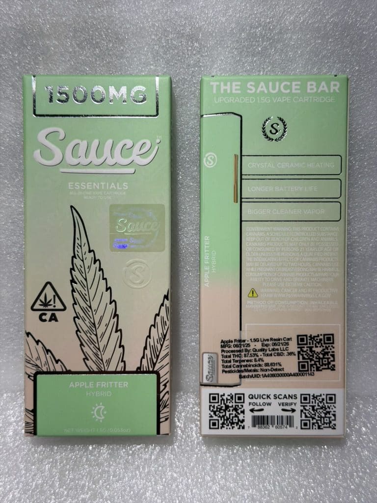 5A883539-9FA6-4137-996E-F5D25FA1441F_1_105_c.jpeg Sauce – Apple Fritter | Live Resin Vape | Hybrid - Image 1