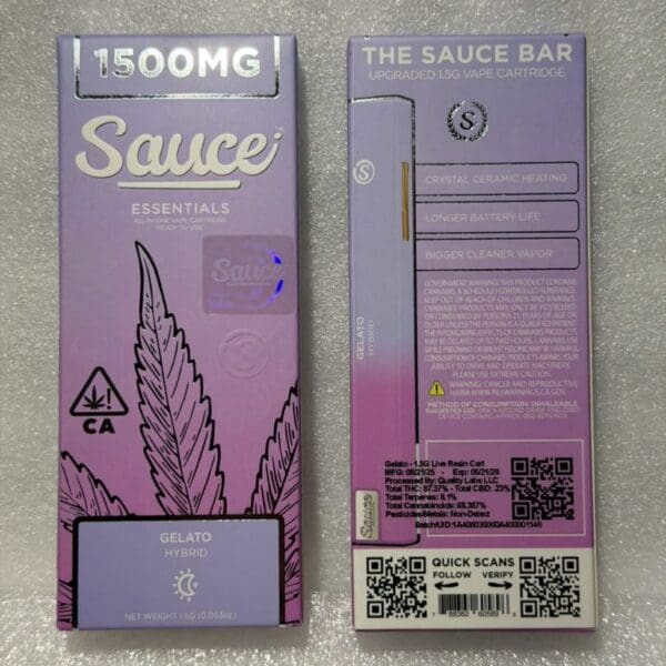 Sauce – Gelato | Live Resin Vape | Hybrid