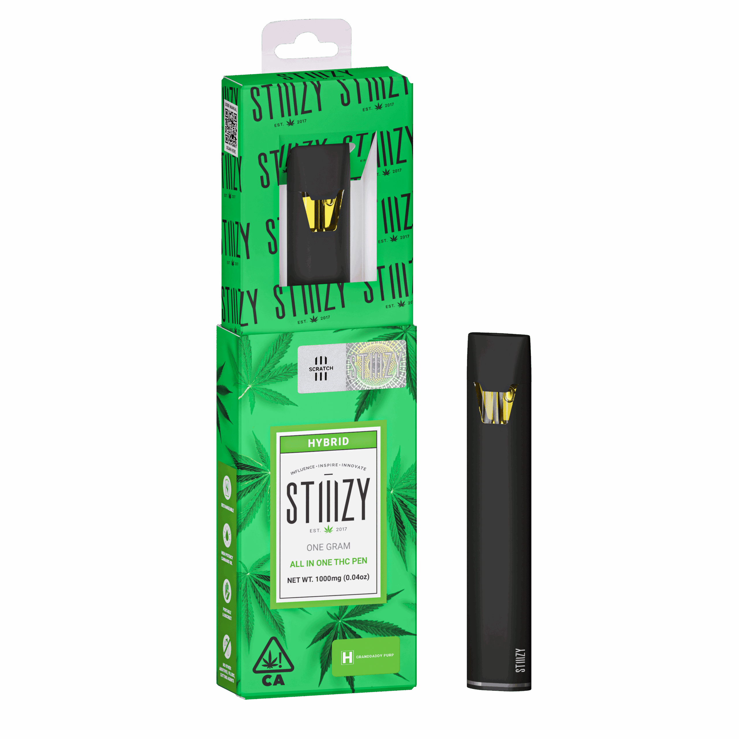 1769029697-ca_fg-aio_og-h-granddaddypurp_3-scaled-1.png Granddaddy Purp | STIIIZY 1G All-In-One THC Pen | Hybrid π₯ - Image 1
