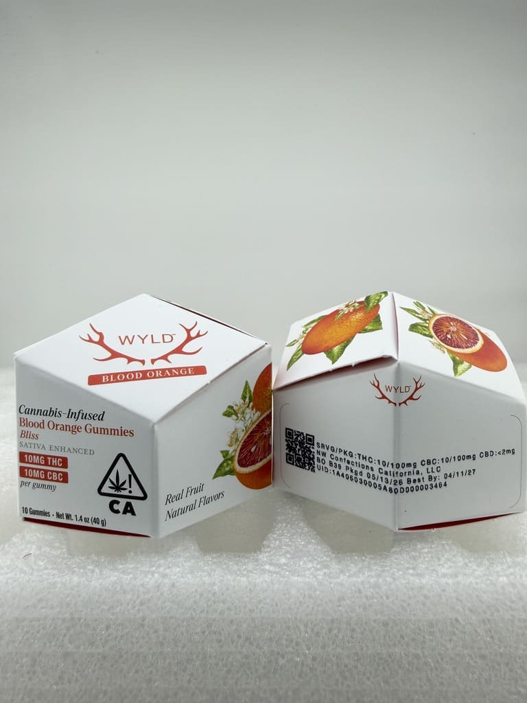 205702CE-129C-472F-B6EC-498EF0B07EA0_1_105_c.jpeg WYLD Blood Orange 'Bliss' | 10mg THC/CBC Each / 100mg | Sativa Cannabis-Infused Gummies πβ¨ - Image 1