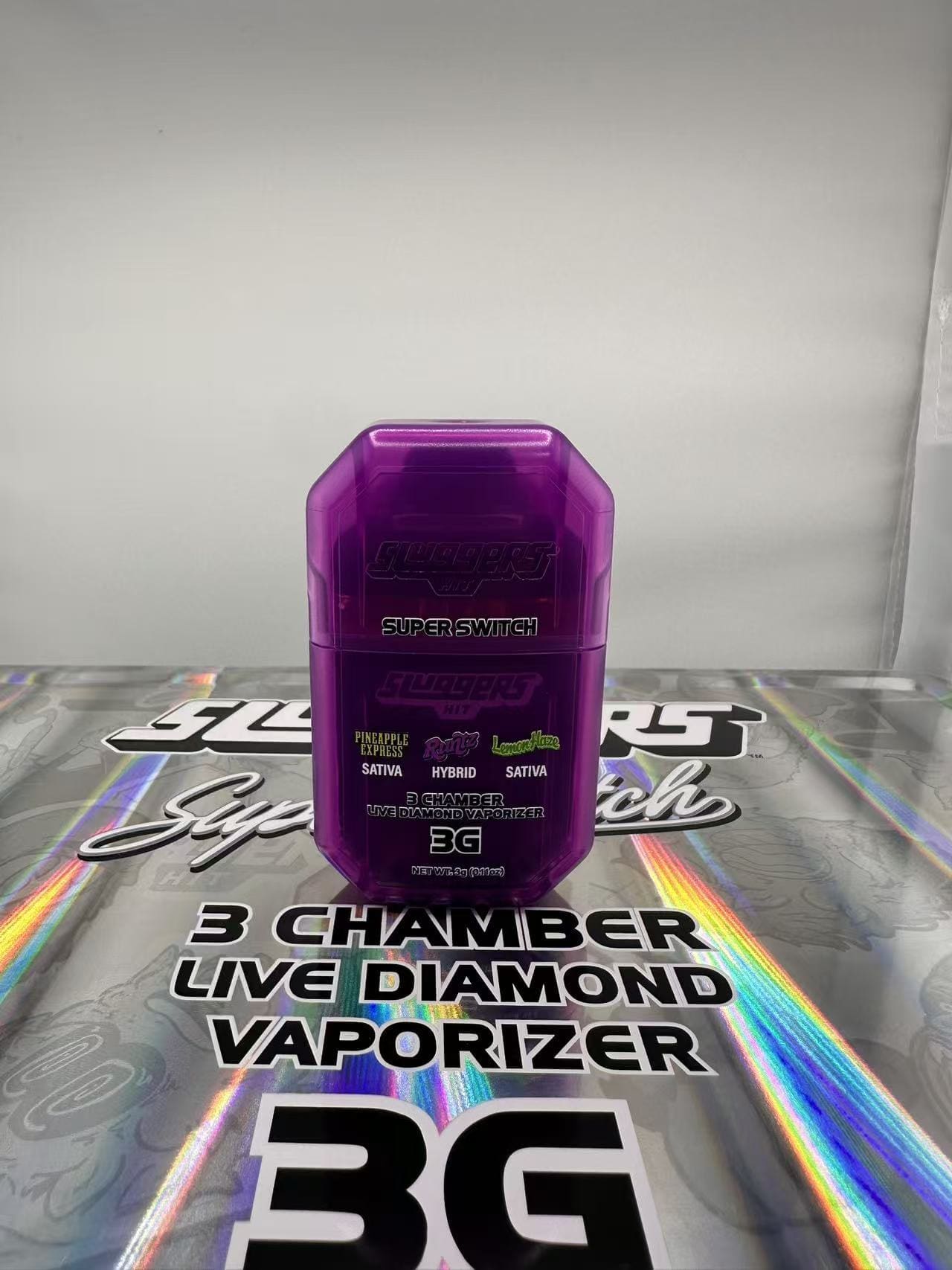 43f2300e9743c8f82240d2c7cb59a0bb.jpg Pineapple Express x Runtz x Lemon Haze | Sluggers Hit Super Switch 3G Live Diamond Vaporizer | Sativa x Hybrid x Sativa π₯ NEW DROP - Image 1