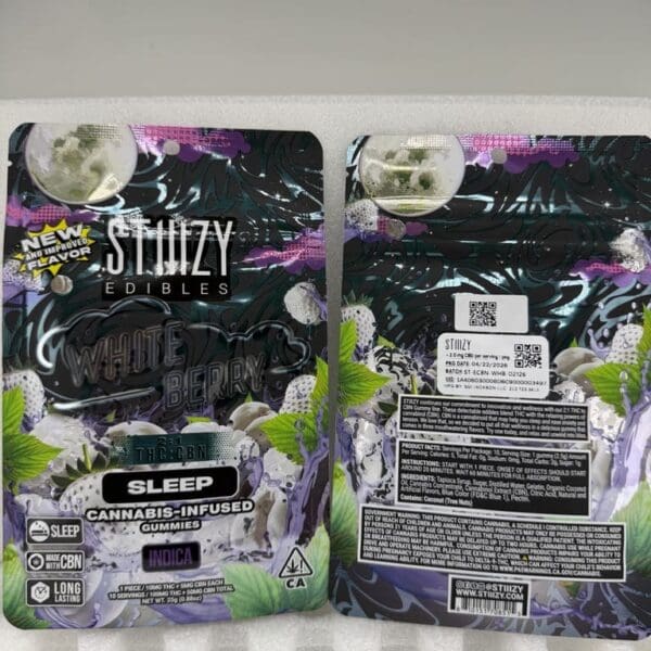 STIIIZY White Berry | Indica | 10mg THC + 5mg CBN Each / 100mg THC | Cannabis-Infused Gummies