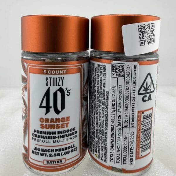 STIIIZY Orange Sunset | Sativa | 2.5G Premium Indoor Infused Pre-Roll Multipack