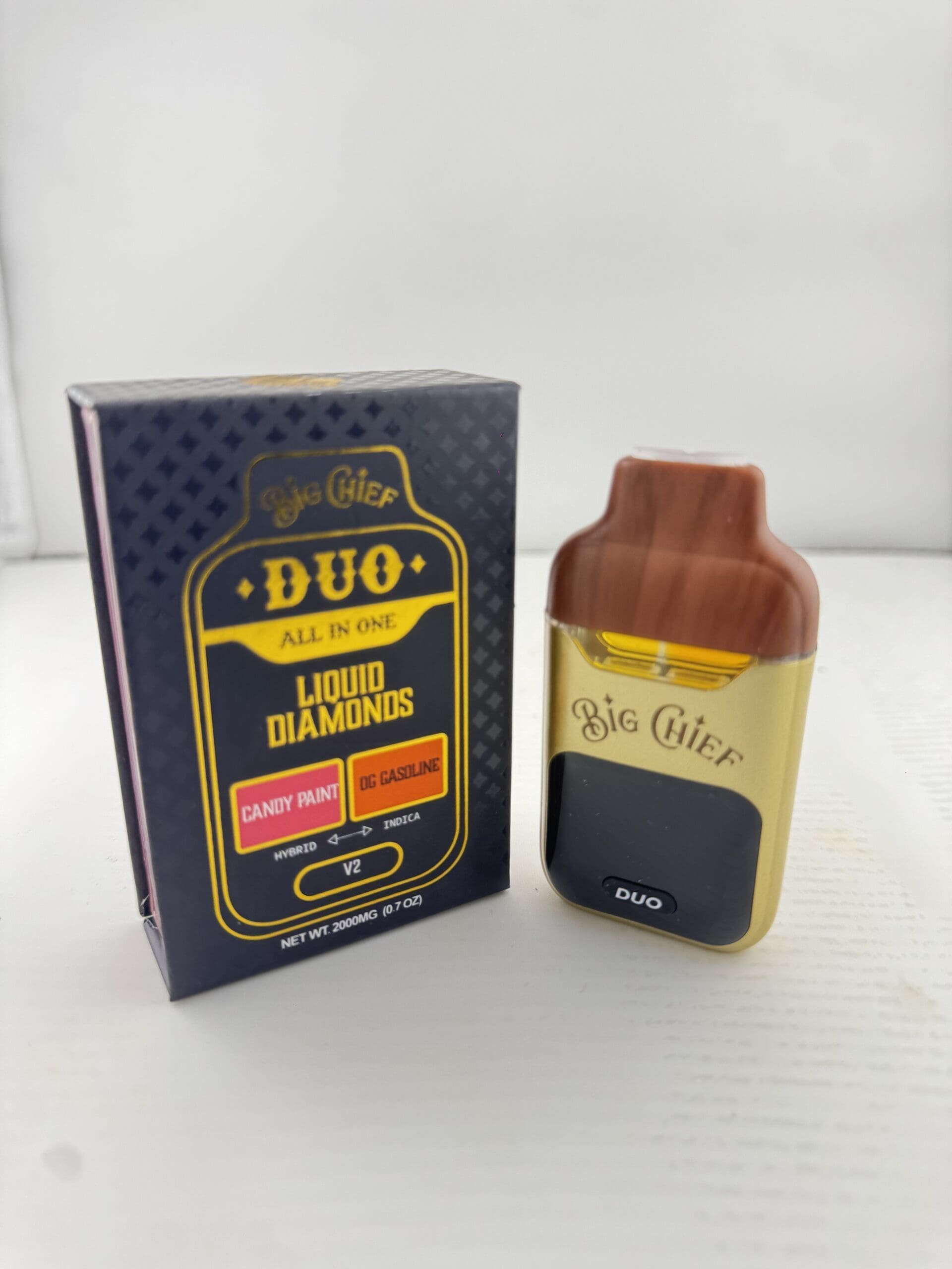 IMG_3906-scaled-1.jpeg Big Chief DUO V2 Liquid Diamonds Disposable Vape – Candy Paint x OG Gasoline (2G All-In-One) - Image 1