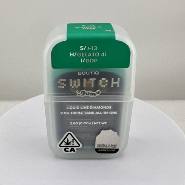 J-13 x Gelato 41 x GDP | Boutiq Switch 2G Liquid Live Diamonds Triple Tank All-In-One | Sativa x Hybrid x Indica 🔥