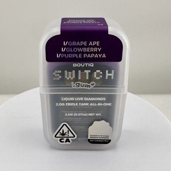 Grape Ape x Glowberry x Purple Papaya | Boutiq Switch 2G Liquid Live Diamonds Triple Tank All-In-One | Indica 🔥